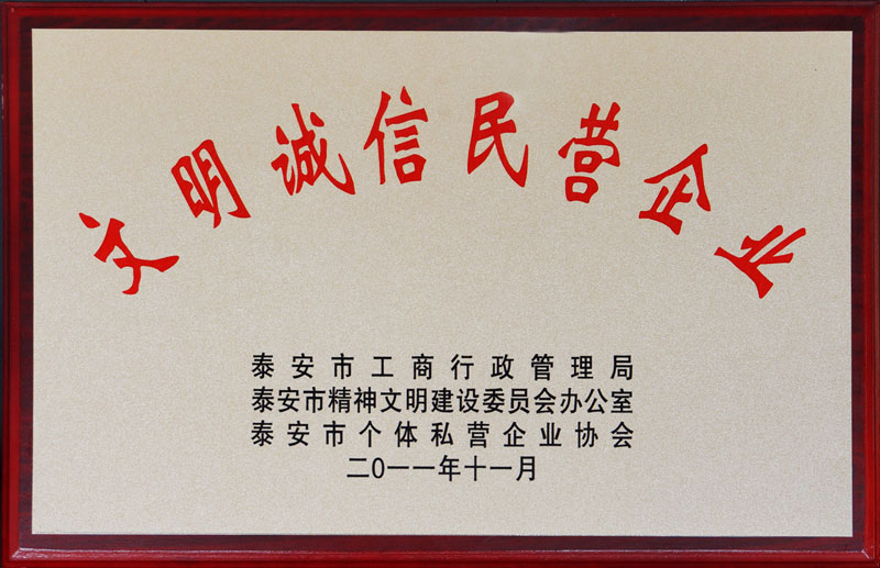 市級文明誠信民營(yíng)企業(yè)
