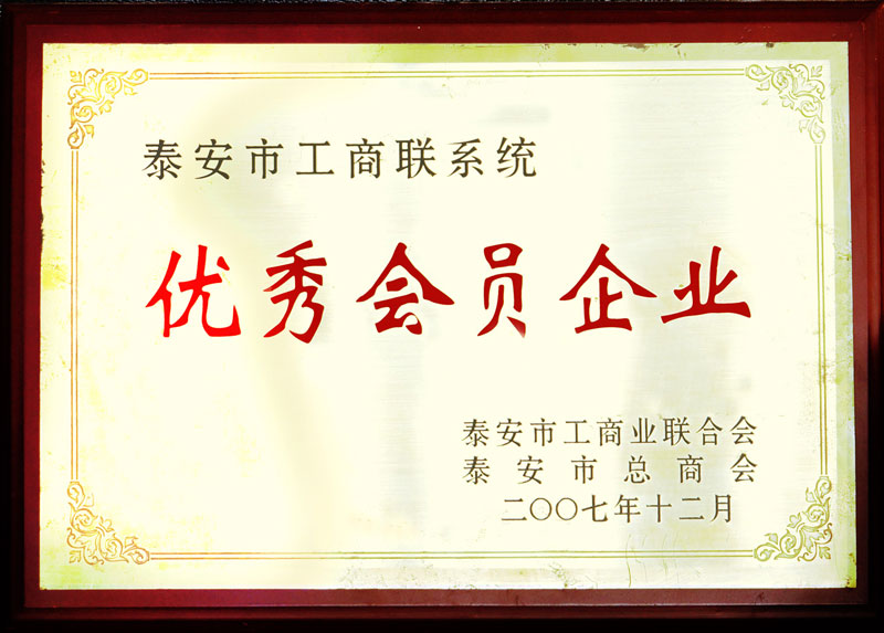 泰安市工商聯(lián)優(yōu)秀會(huì )員企業(yè)